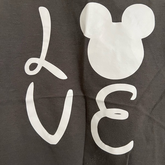 Disney Mickey Love Tank Top Charcoal Grey/White Women’s Large - Picture 2 of 4